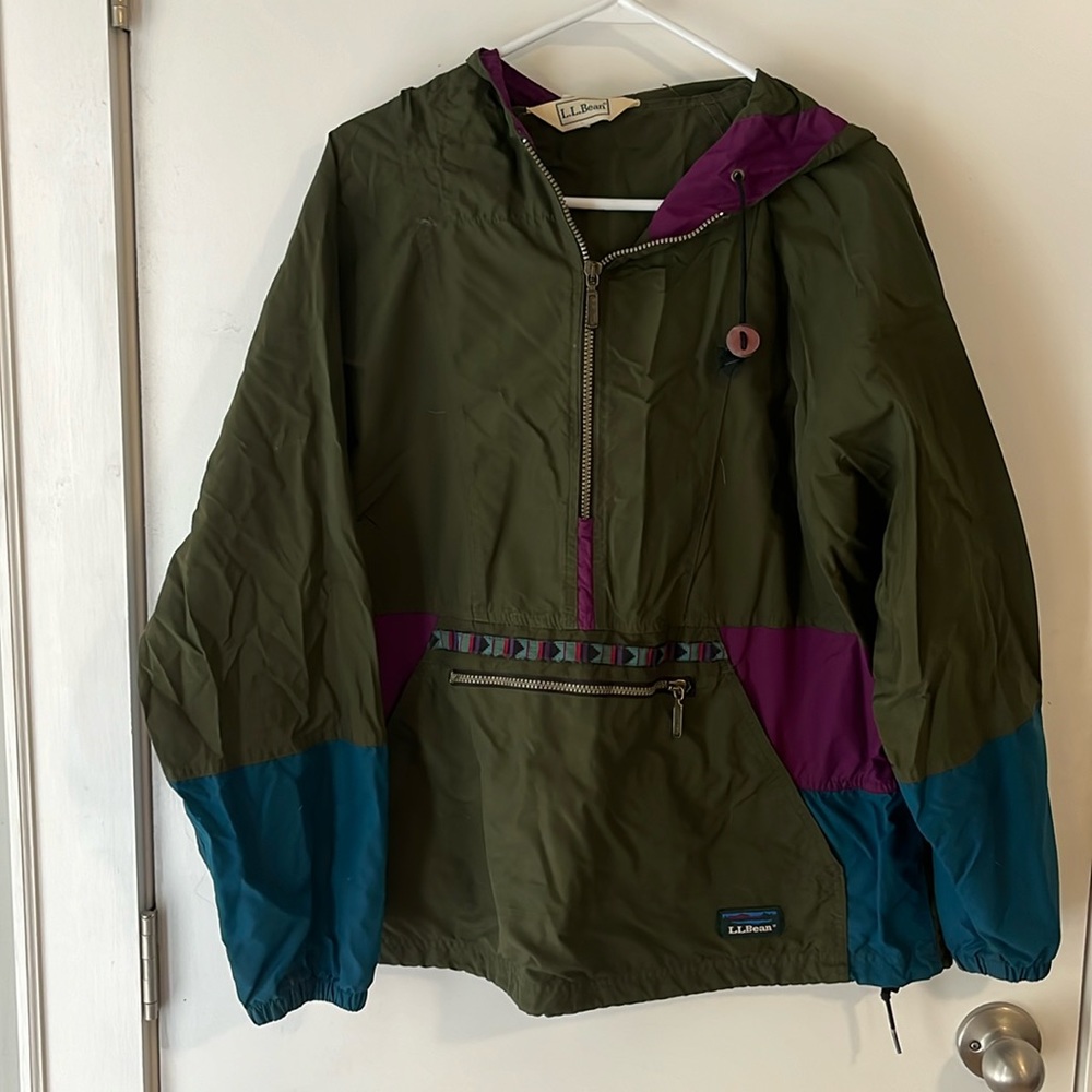 LL Bean Color Blocked Windbreaker